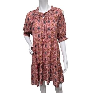 Charlie Joe Lagenlook Tiered Paisley Dress Size L